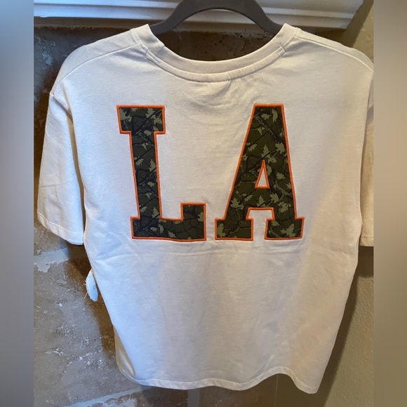 NWT Recycled Threads Embroidered Camo lettered Crop Top Trendy Fall LG - Picture 4 of 6